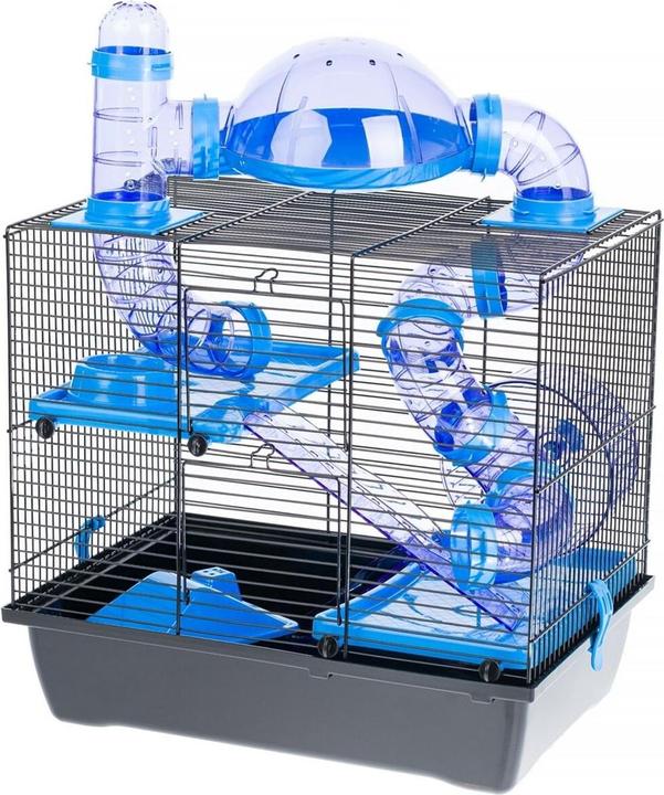 Interzoo INTER-ZOO Rocky + Terras blauw - Kooi voor één hamster