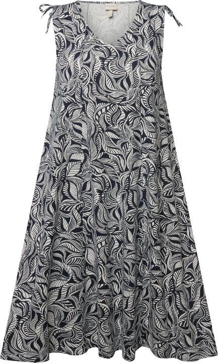 Image du produit Ulla Popken Robe midi à motif feuilles en coton bio, décolleté en V, sans manches (46, 48)