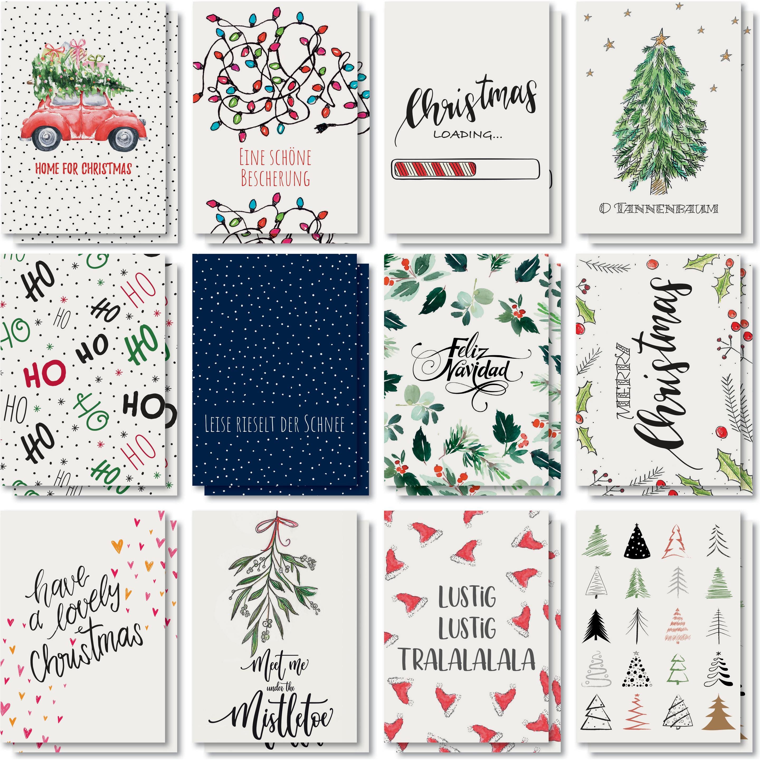 Sigel, Grusskarte + Briefpapier, Weihnachts-Postkarten-Set (1 Stk.)