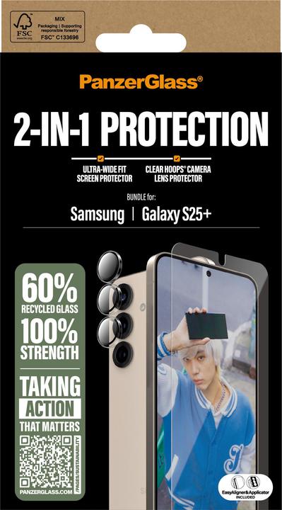 Actual product image PanzerGlass ® 2-in-1 Protection Bundle Samsung Galaxy S 2025 Plus (1 pcs., Samsung Galaxy S25+)