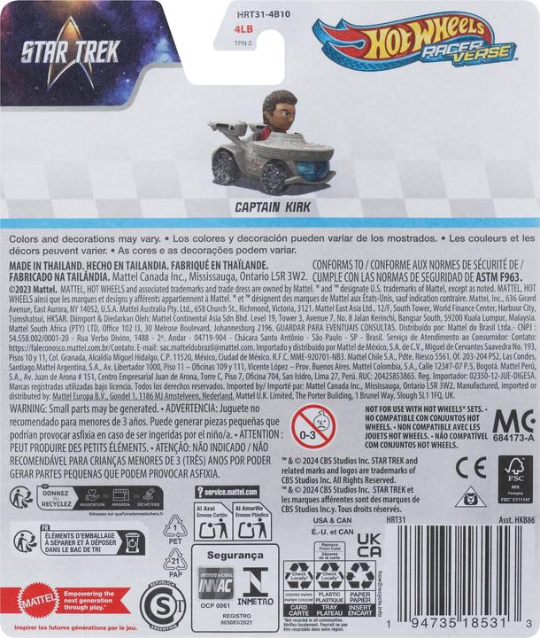 Actual product image Hot Wheels Autorennen Vers 1:64 Captain Kirk