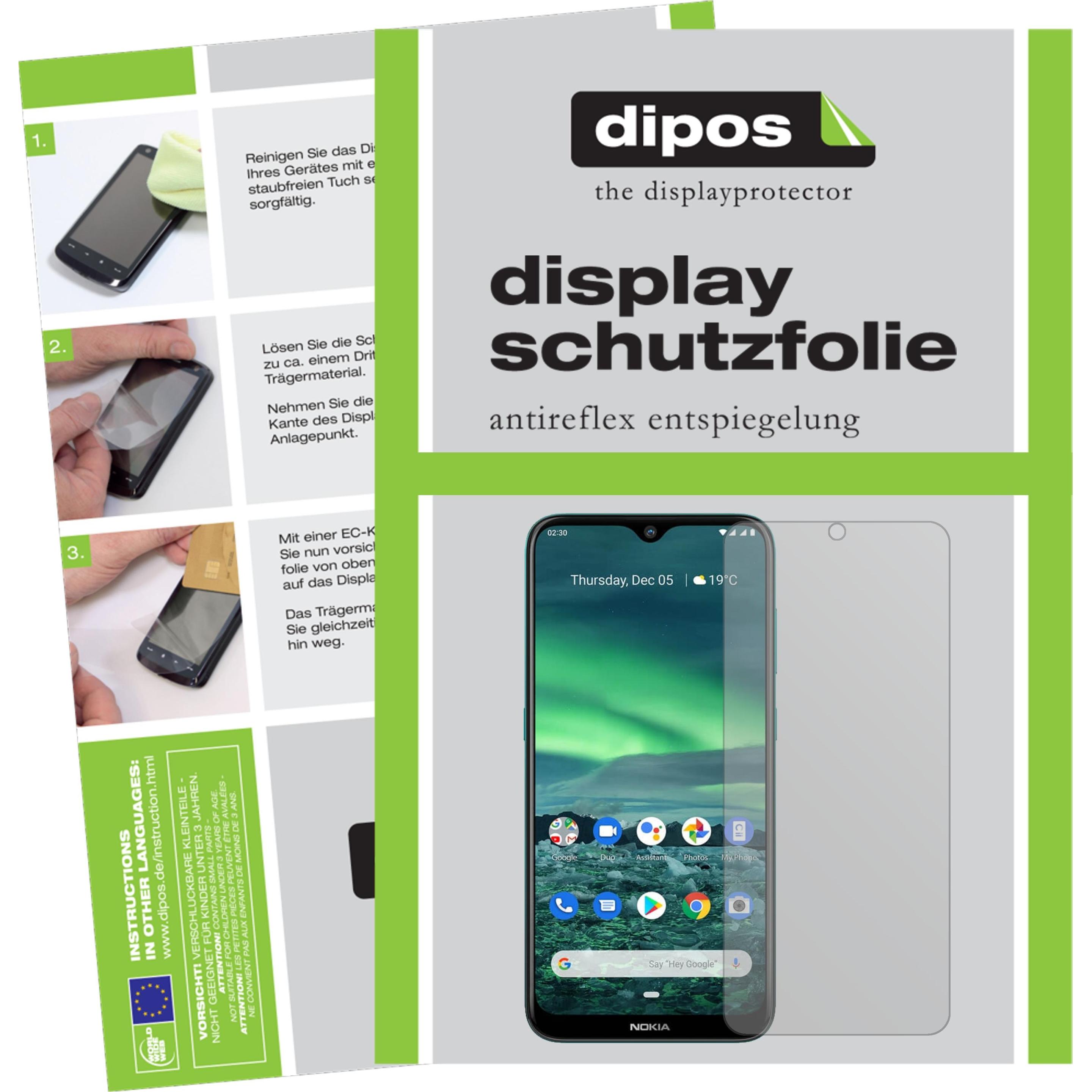 Dipos Displayschutzfolie Antireflex (2 Stück, Nokia 2.3), Smartphone Schutzfolie, Transparent