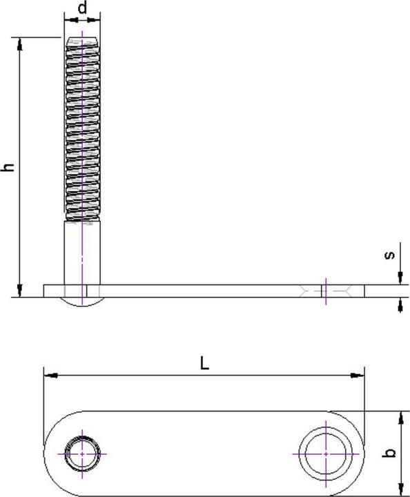 Image du produit Charmag Pattes à vis Z, zingué tige 6x45mm, plaq (1 pcs)