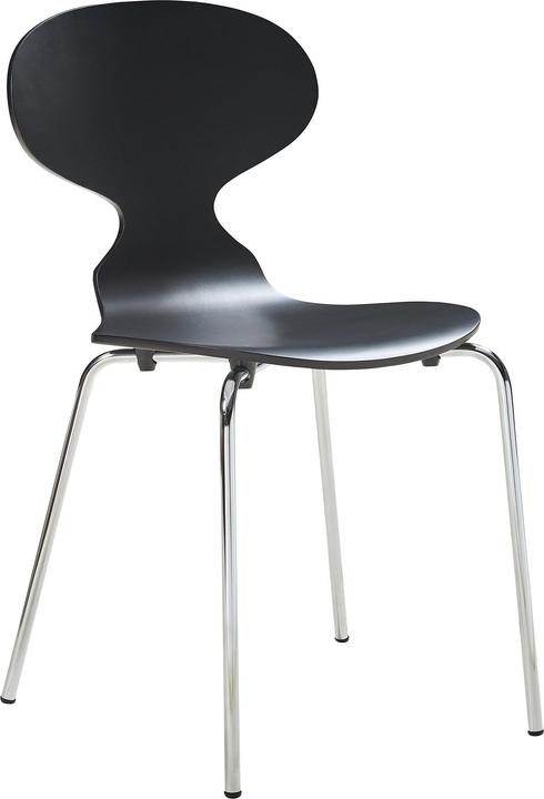 Actual product image En.Casa Esszimmerstuhl Kil 4er Set Schwarz/Chromfarben