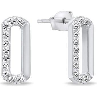 Brilio, Ohrringe, Silver - Beautiful silver earrings with zircons EA808W