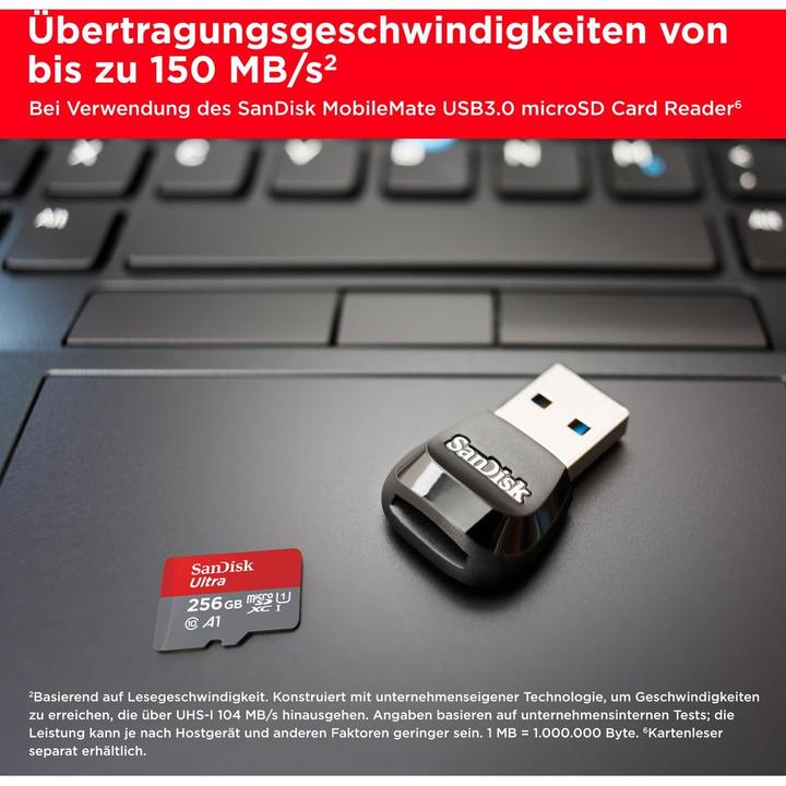 Immagine prodotto SANDISK Ultra mit Adapter (256 GB, microSDXC, U1, UHS-I)