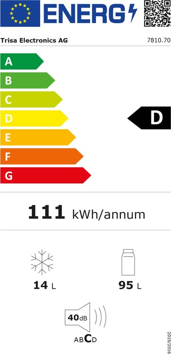 Energie-Label Trisa Kombi Kühlschrank 109 L (109 l)