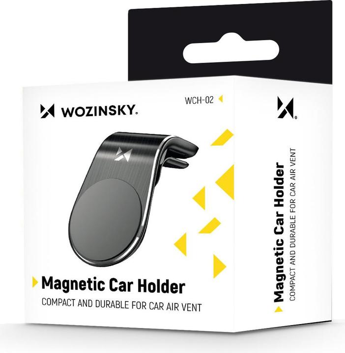 Actual product image Wozinsky magnetic phone holder on the ventilation grille black (WCH-02)