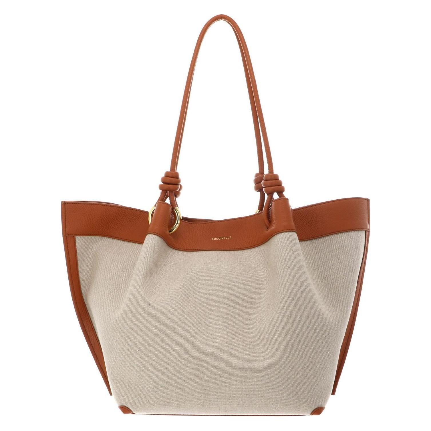 Coccinelle, Damen, Handtasche, Finn Canvas Handbag, Beige