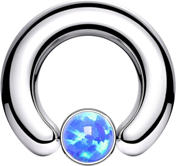 Immagine prodotto Star Piercing Anello di chiusura disco d'argento blu opalino (senza ottone, Acciaio chirurgico 316L)