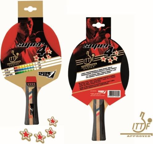 Image du produit Power Play Sport1 Bordtennis Bat Advanced Série "4 Star ITTF" (4 stjerner)