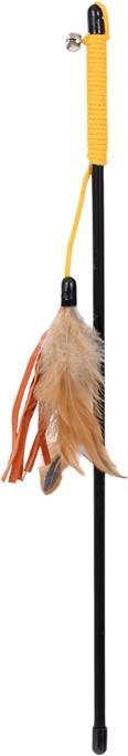 Flamingo Dangler Leather+Feather Disp Cat (Spielangel Katze)
