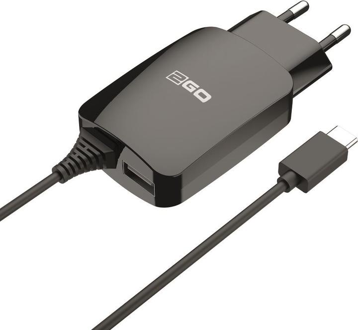 Actual product image 2GO USB mains charger 110V-240V - black (12 W, 1 portion)