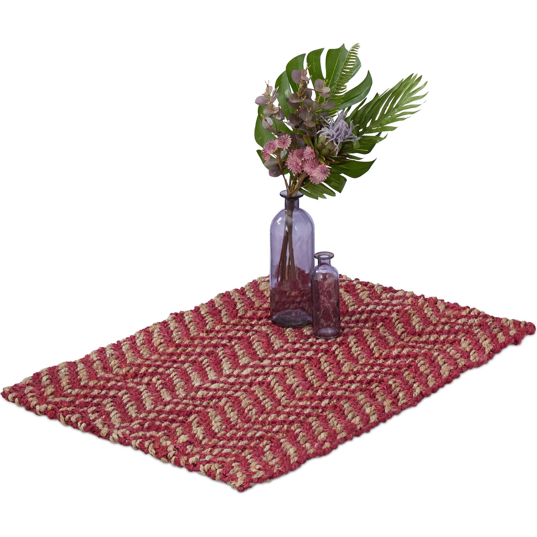 Relaxdays, Teppich, Juteteppich (60 x 90 x 1 cm)