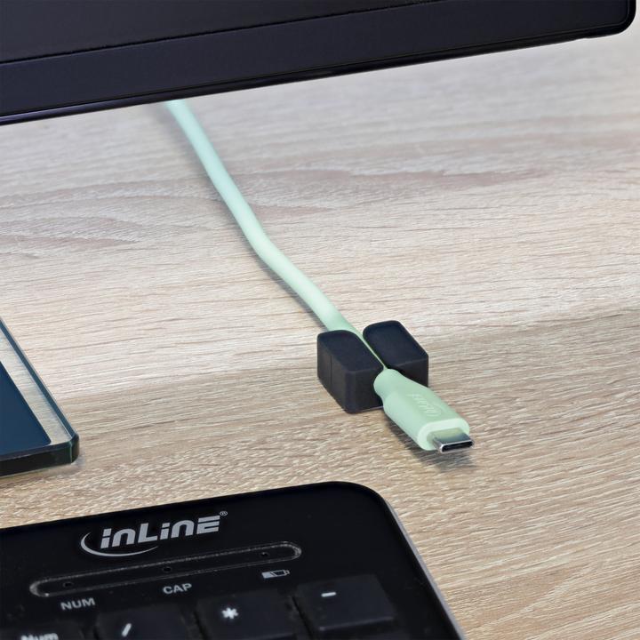 Immagine prodotto InLine 10er Pack ® Kabelclip, 1-fach, selbstklebend, schwarz