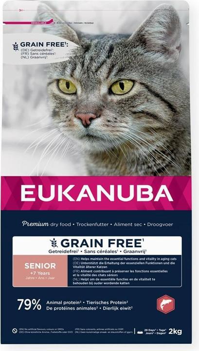 Actual product image Eukanuba Grain Free Senior Salmon - dry cat food - 2kg (Senior, 1 pcs., 2000 g)