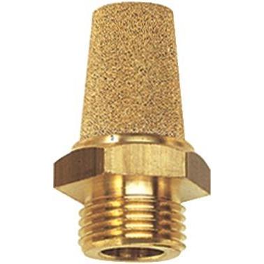 Riegler, Schlauchanschluss + Schlauchverbinder, 100290 Sinterbronze-Schalldämpfer, Messinggewinde/Sechskant, G 1/4, AF 1...