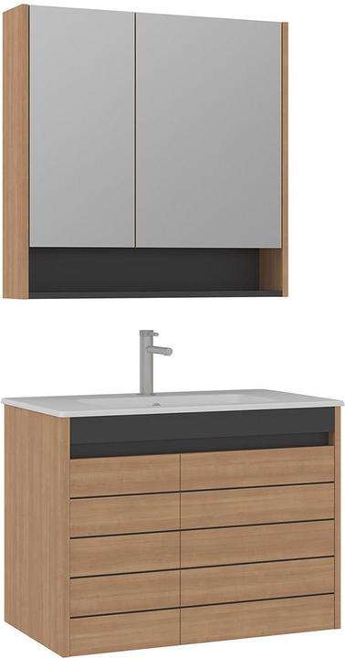 Produktbild Homitis Ricato 80 Bathroom Cabinet With Sink & Mirror Set (2 Pieces)