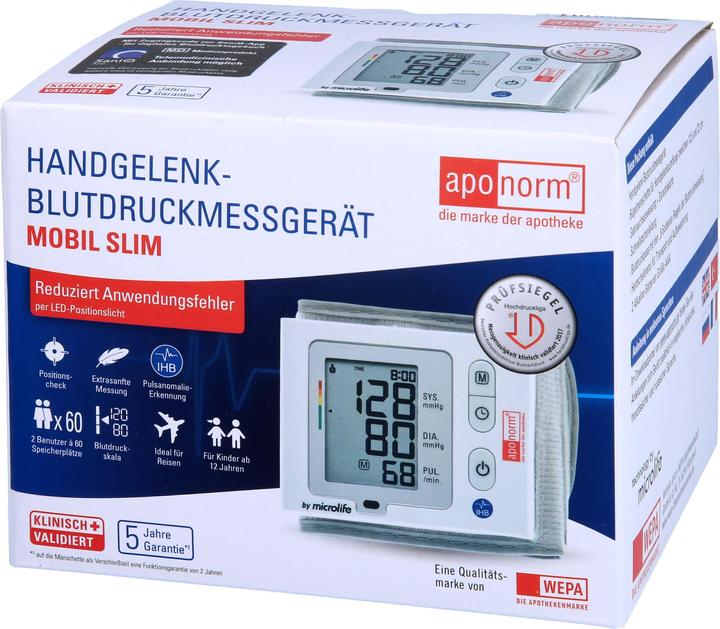 Image du produit Aponorm Tensiomètre au poignet Mobil Slim, 1 pc (Tensiomètre au poignet)