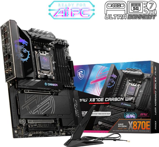 Actual product image MSI MPG X870E CARBON WIFI - X870/AM5/DDR5/ATX (AM5, AMD X870E, ATX)