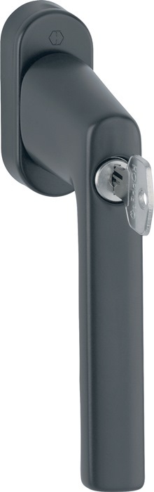 Produktbild Hoppe Fenstergriff Hamburg 0700LS/U26 100NM Aluminium F9714M schwarz matt 32-42 mm abschliessbar (Türgriff)