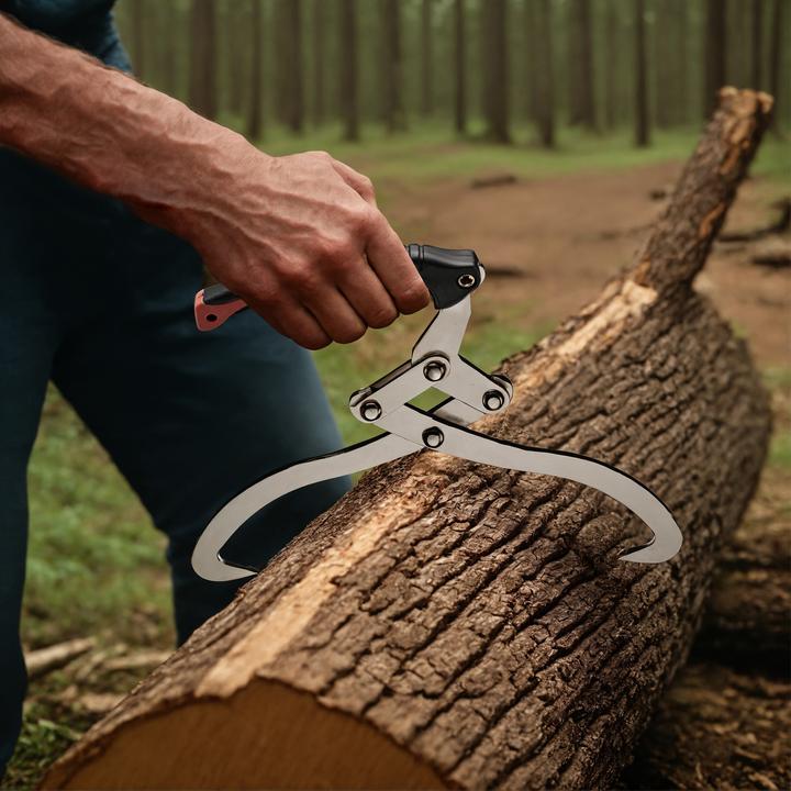 Actual product image Wiltec Hand packing tongs Ø30cm Wood tongs 44cm Packing tongs Steel Wood gripper Forestry tongs (440 mm)