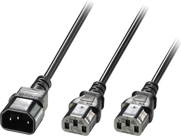 Produktbild Lindy IEC-Netzkabel C14 an 2x IEC C13 (1 m)