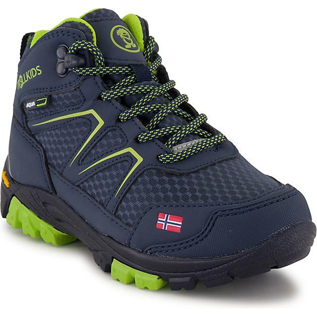 Trollkids, Unisex, Wanderschuhe, Skarvan Hiker Mid Kinder Wanderschuh (29), Blau