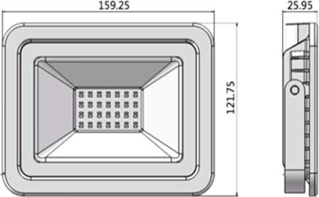 Actual product image Lumina Swiss Slim LED Floodlight 30W warm-white 3000K (3000 lm, IP65)
