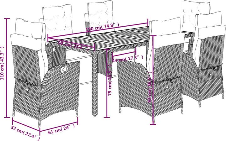 Produktbild vidaXL Garten Essgruppe