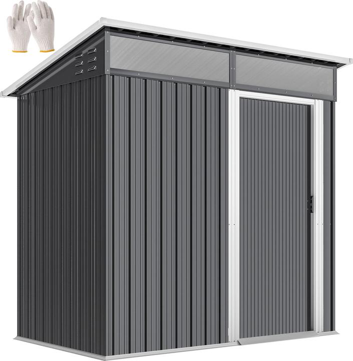 Actual product image Outsunny Gerätehaus Stahl Dunkelgrau