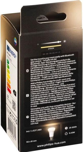 Produktbild Philips Hue White (E27, 9.50 W, 1050 lm, 1 x, F)