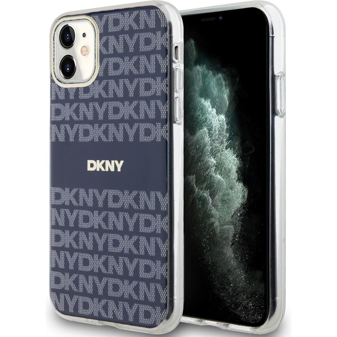DKNY PC/TPU Repeat Pattern Tonal Stripe Magsafe Case for iPhone 11 Blue (Apple iPhone 11), Smartphone Hülle, Blau