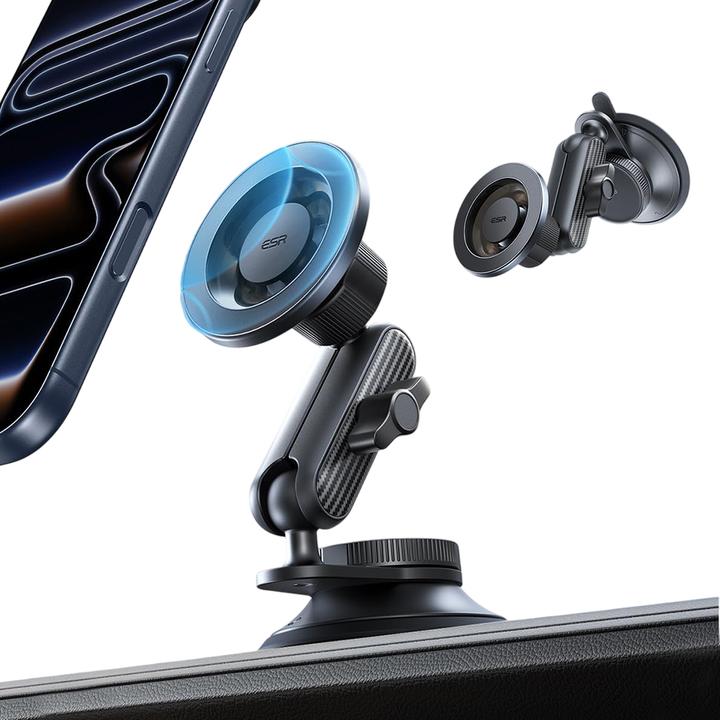 ESR Supporto magnetico per auto OmniLock (ventosa), fibra di carbonio nera