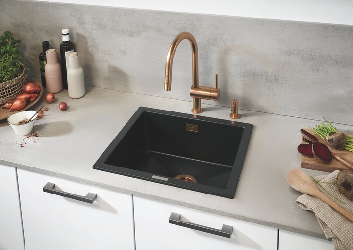 Immagine prodotto Grohe Miscelatore da cucina con doccetta Minta warm sunset spazzolato 32321