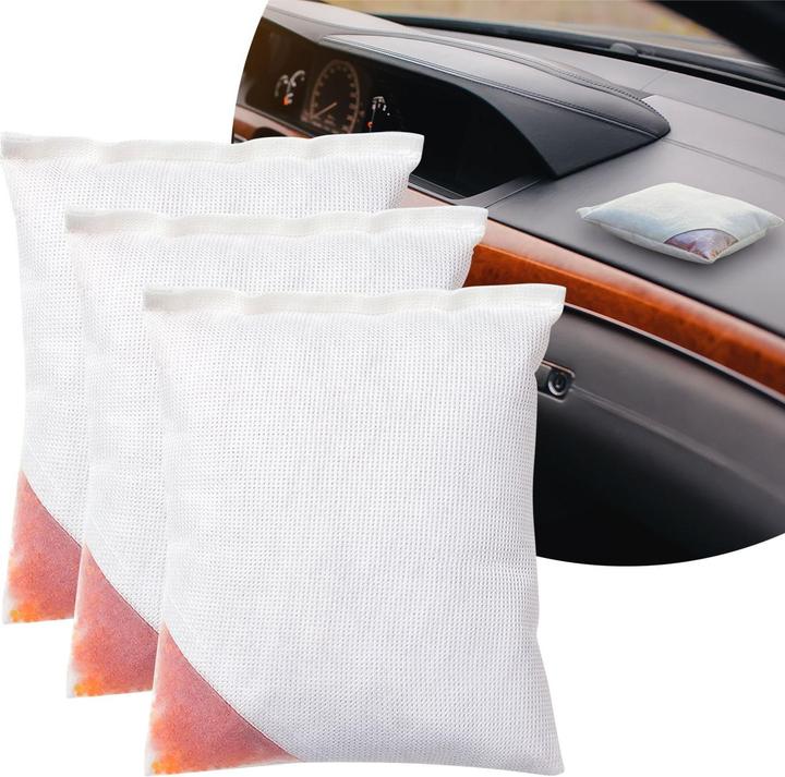 Produktbild Casativo 3er-Set Wiederverwendbares Auto-Luftentfeuchter-Kissen, 500g, Granulat für 100ml Wasser (2.40 l/24h)