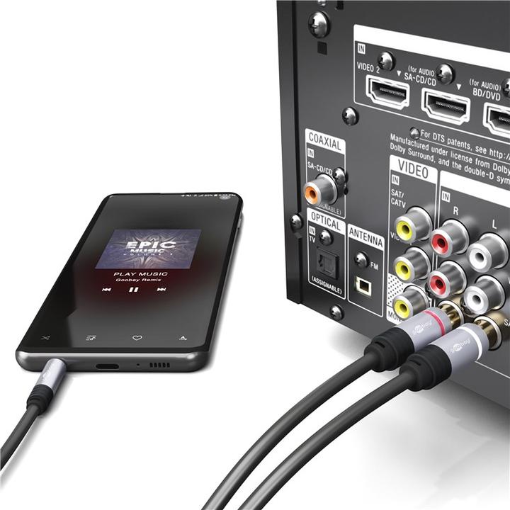 Immagine prodotto Goobay Jack da 3,5 mm - Cinch (1.50 m, Connettore da 3,5 mm (AUX), Cinch)