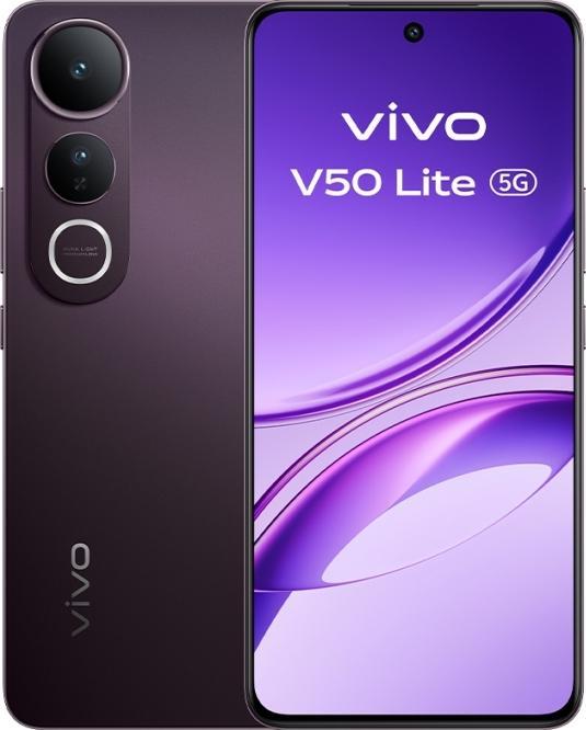 Actual product image Vivo V50 Lite 5G (256 GB, Phantom Black, 6.77", Dual SIM, 5G)
