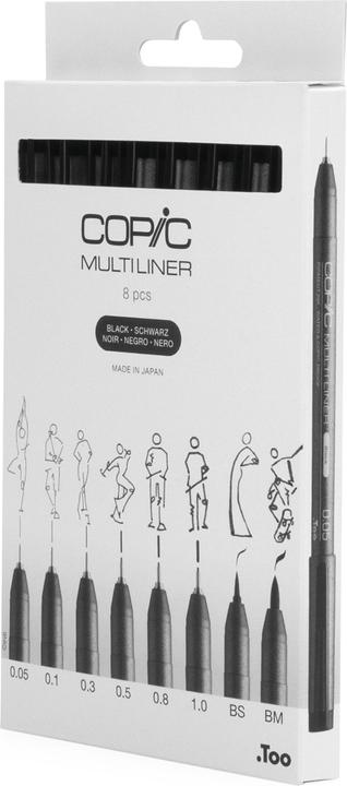 Immagine prodotto Copic Set multiliner nero, 8 pezzi (Nero, 8 x)
