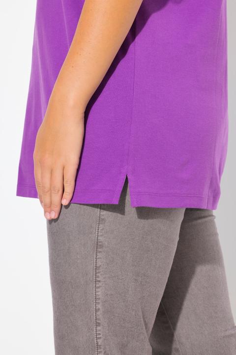 Produktbild Ulla Popken Poloshirt, Piqué, Polokragen, Samt-Knopfleiste, Halbarm (50, 52)