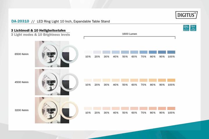 Produktbild Digitus SMZ Ringlicht mit Ständer (Ringlicht)