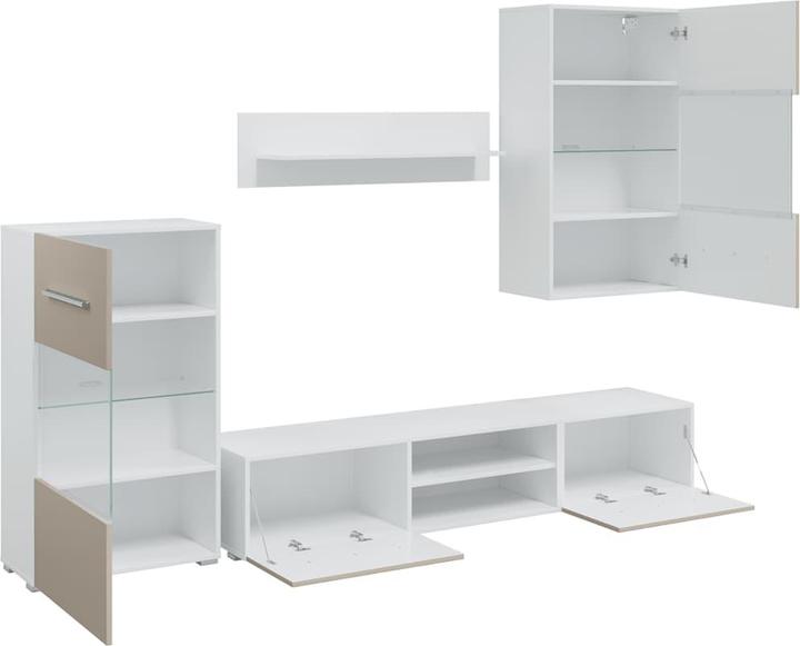 Produktbild vidaXL 5-tlg. Wohnwand mit LED-Beleuchtung Steingrau Holzwerkstoff TV-Möbel