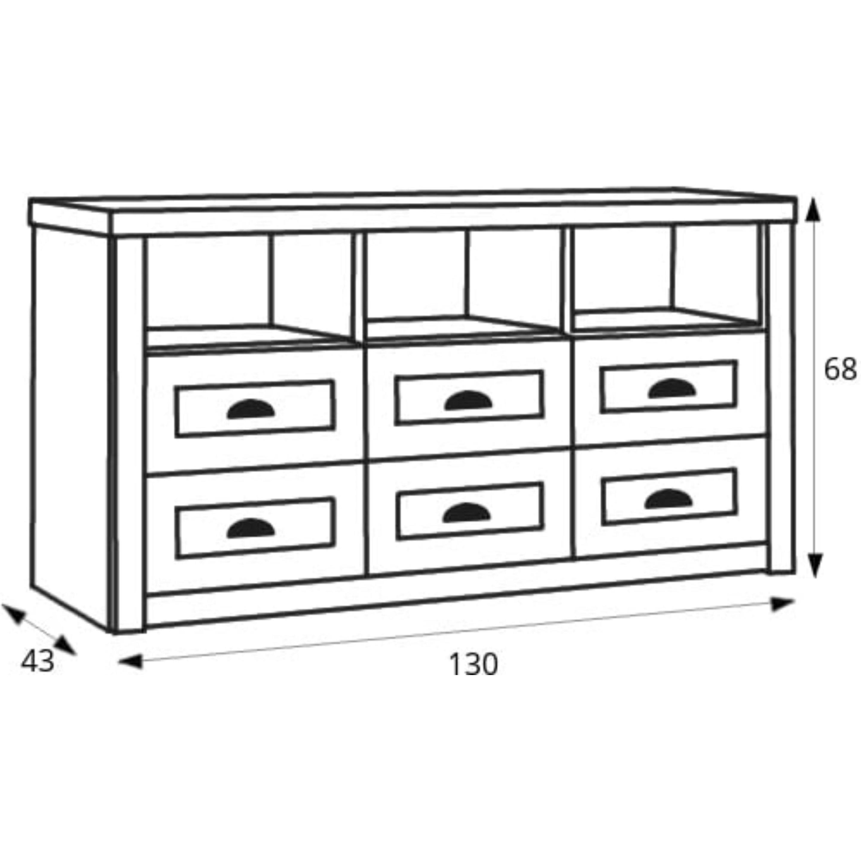 Thumbnail - Konsimo, TV Möbel, Lemas (130 x 68 x 43 cm)