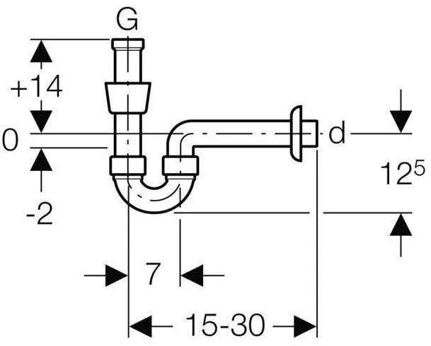 Immagine prodotto Geberit Lavabosiphon (Sifone tubo, 1 1/4")