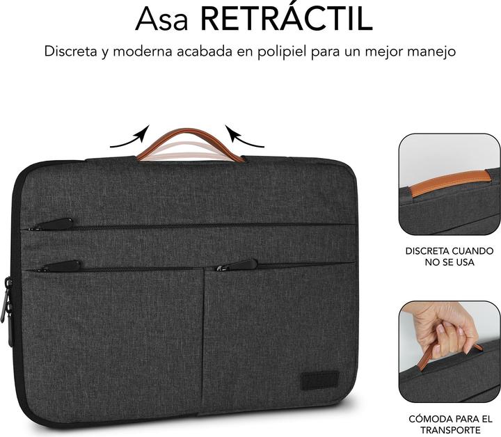 Actual product image Subblim FUNDA PORTATIL AIR PADDING 360 SLEEVE 15,6" DARK GREY (15.60", Universal)