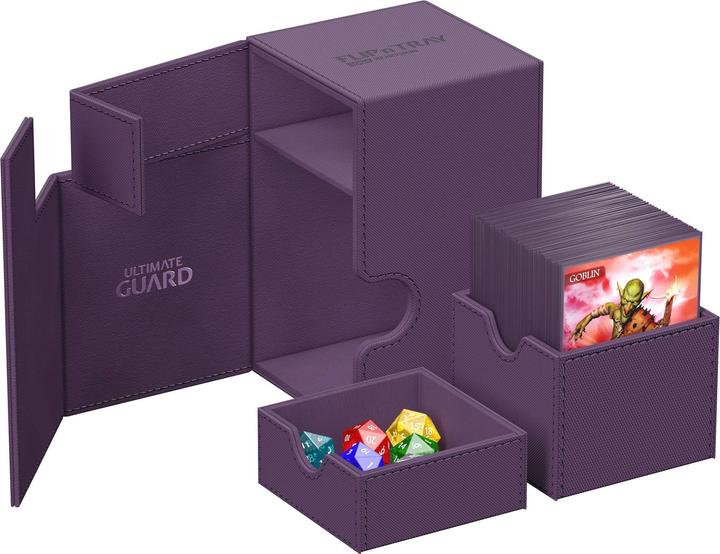 Actual product image Ultimate Guard Card Box Flip'n'Tray XenoSkin Monocolor 100+ Purple