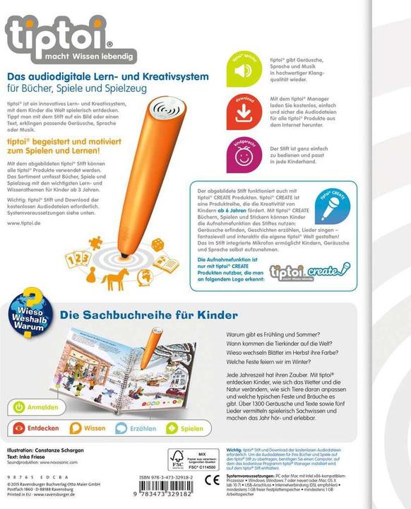 Produktbild tiptoi Unsere Jahreszeiten (Deutsch, Inka Friese, Constanze Schargan, 2015)