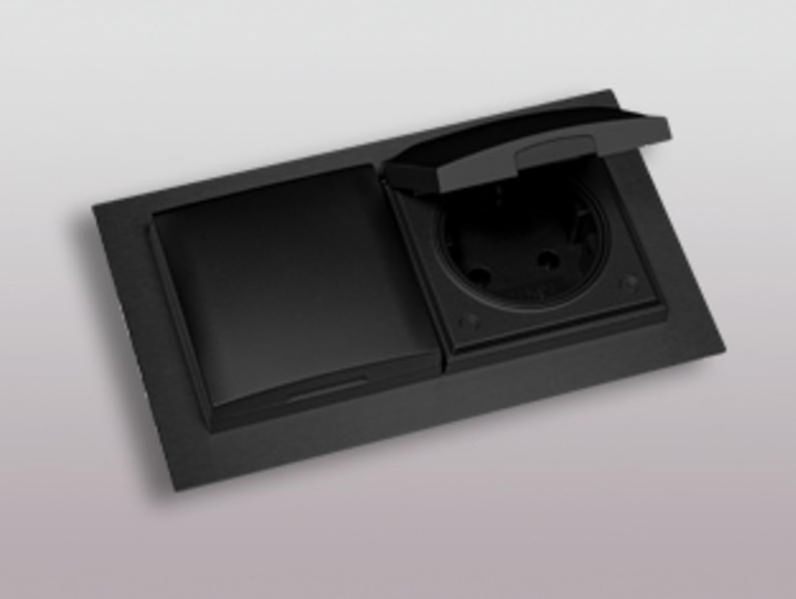 Actual product image Thebo Socket outlet element PLANO 2f socket outlet, black, 2m