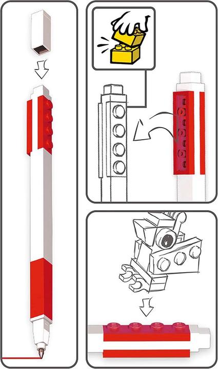 Image du produit LEGO Stylo Gel Avec Figurine Couleur : Rouge (Rouge, 1x)