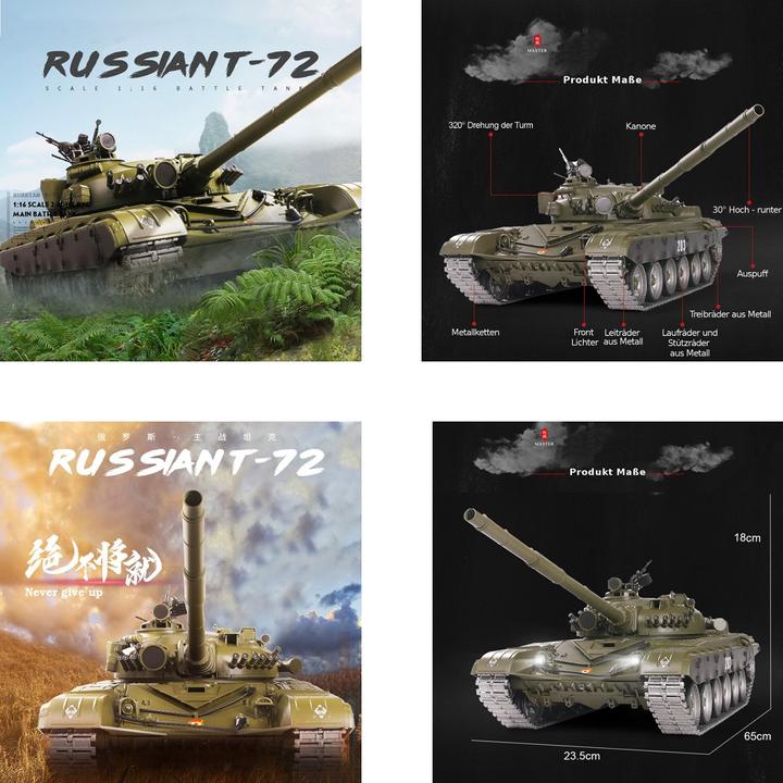 Produktbild Es-toys Heng Long RC Panzer Russischer T-72, Pro (RTR Ready-to-Run)